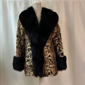 Vintage Leopard Print Fur Coat Jacket Size Small